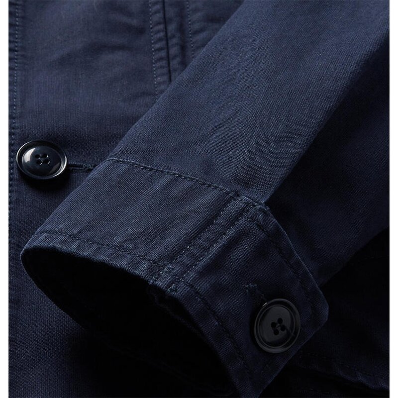 Men's Canvas Jacket - Vintage Japanese Oil Field Winter Navy Work Coat