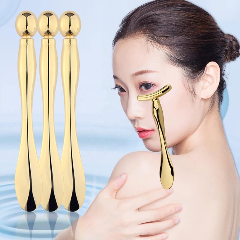 Cosmetic Spatula - Luxury Gold Colored Metal Eye Face Cream Mixing Spoon