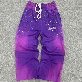 Unisex Sweatpants - 450Gsm Organic Cotton Rhinestone Acid Wash Pants