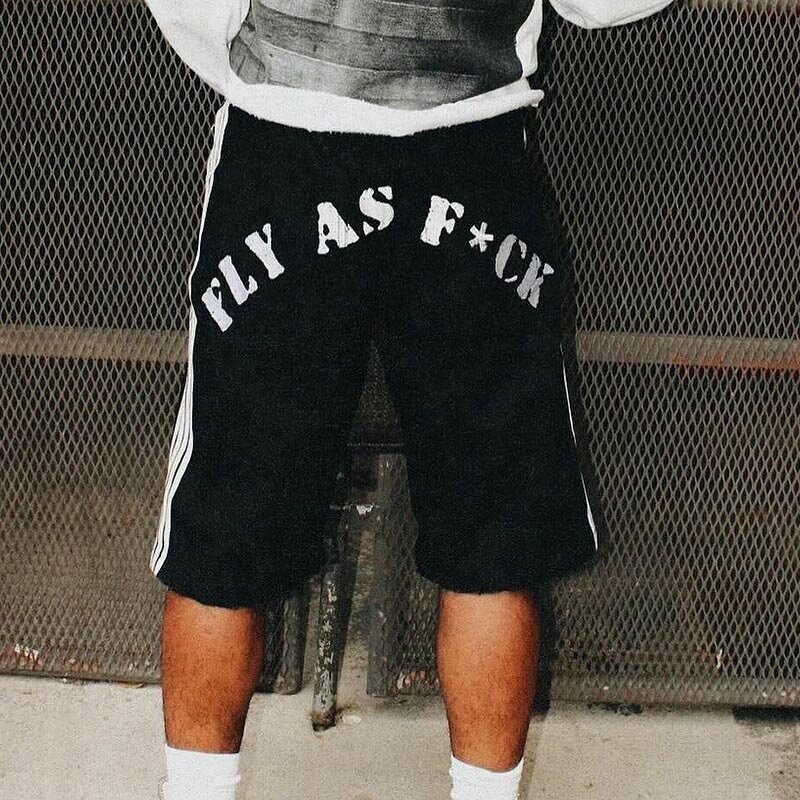 Men's Denim Jorts - Vintage High-Waist Custom Painted Wash Y2K Shorts