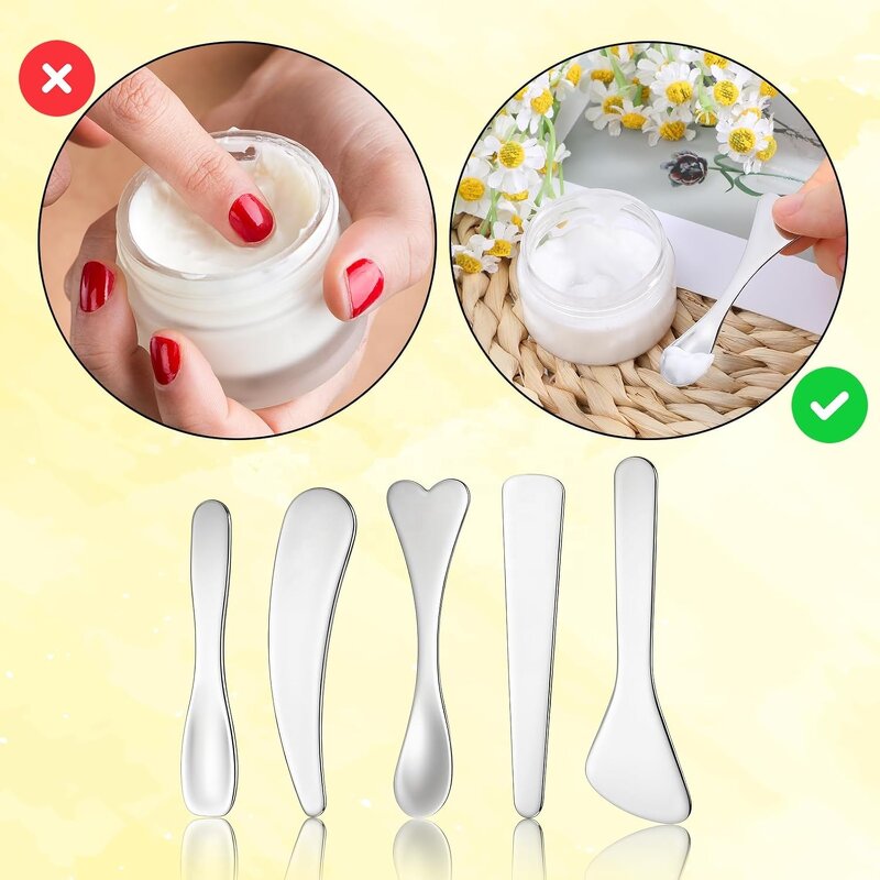 Cosmetic Spatula - High Quality Custom Logo Silver Metal Makeup Spoon