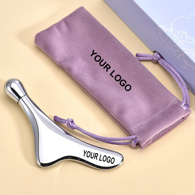 3D Ice Face Roller - Custom Logo 304 Stainless Steel Gua Sha Massager