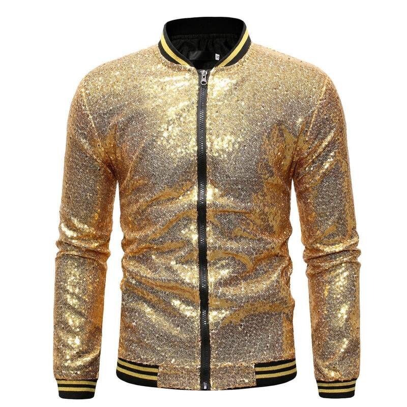 Men's Sequin Jacket - Full Customize Football Mardi Gras Sparkly Outerwear