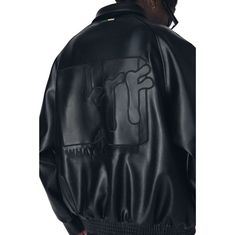 Men's Leather Jacket - Custom 90s Motorcycle Letterman Varsity PU Coat