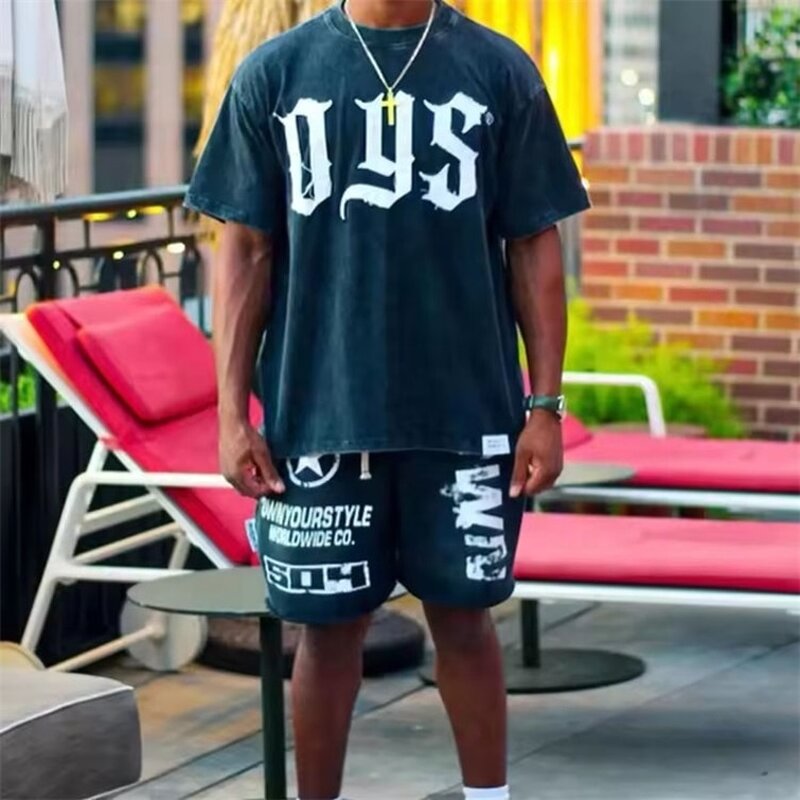Men's Summer Set - 2025 Custom Slim Fit Printed T Shirt Shorts Outfit