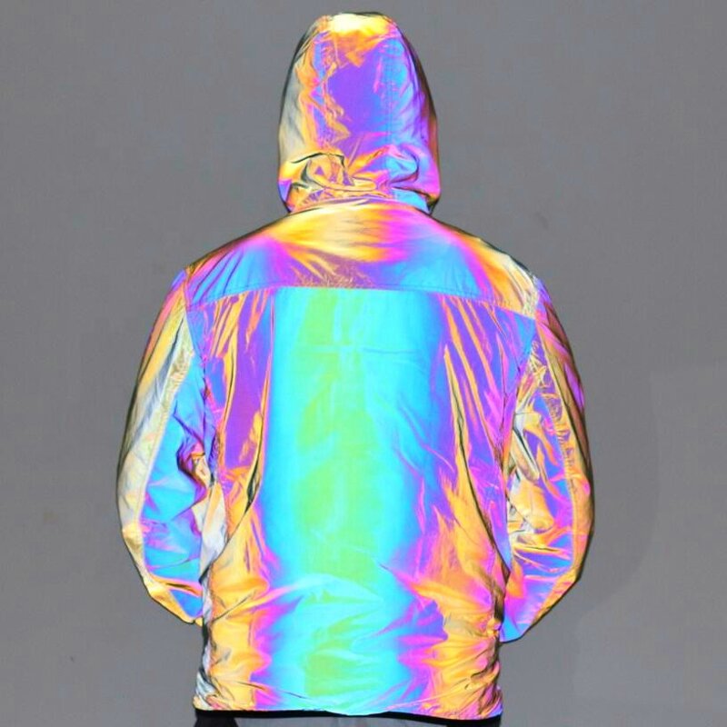 Men's Puffer Jacket - Winter Heated Reflective Printed Motorcycle Coat