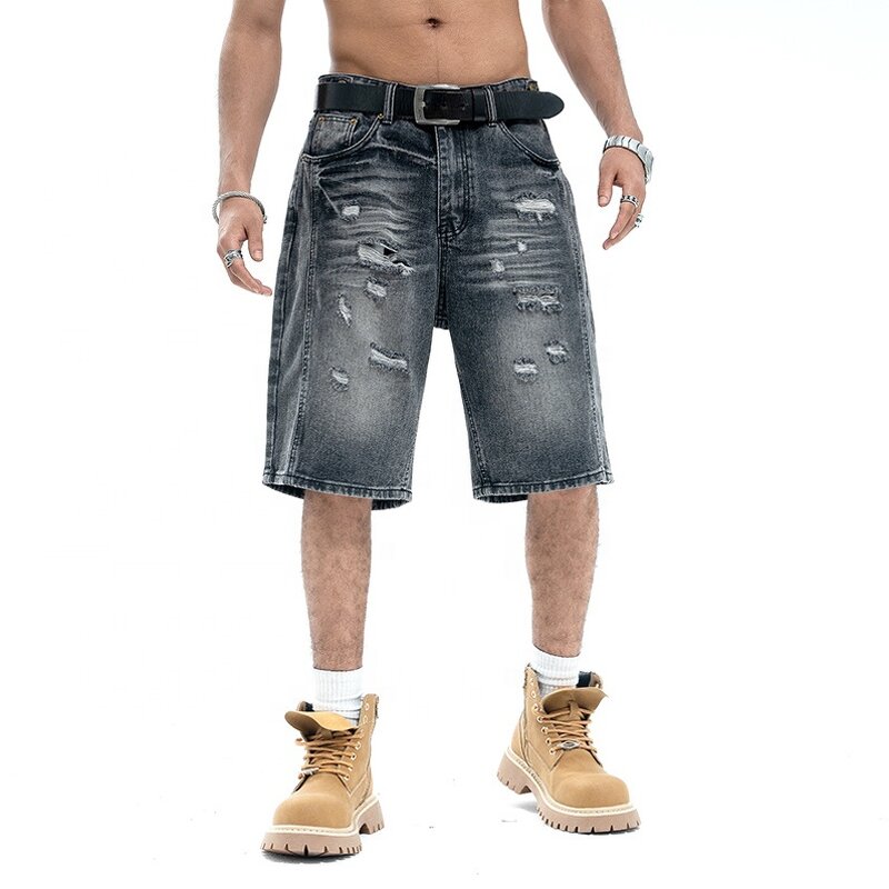 Men's Denim Shorts - 2025 Custom Distressed Vintage Printed Jorts