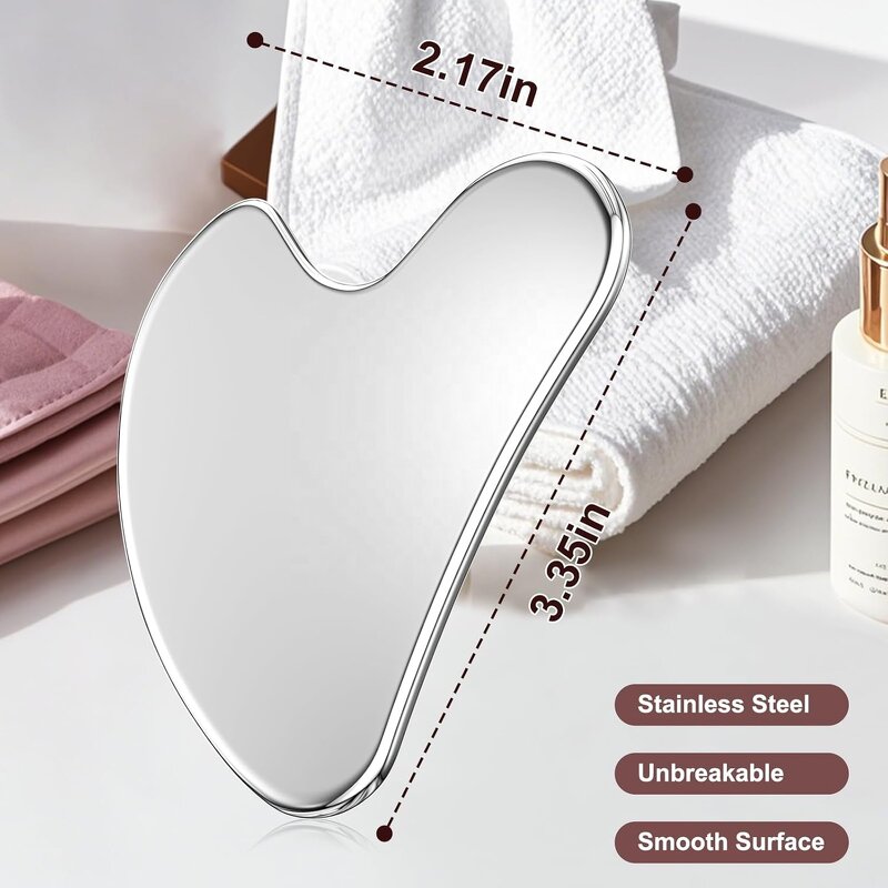 Gua Sha Scraper Tool - Wholesale Gold Heart Shape Stainless Steel Facial Tool