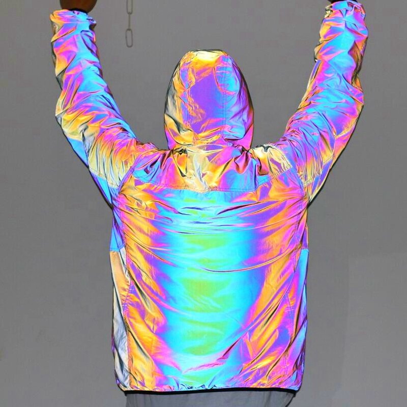 Men's Puffer Jacket - Winter Heated Reflective Printed Motorcycle Coat