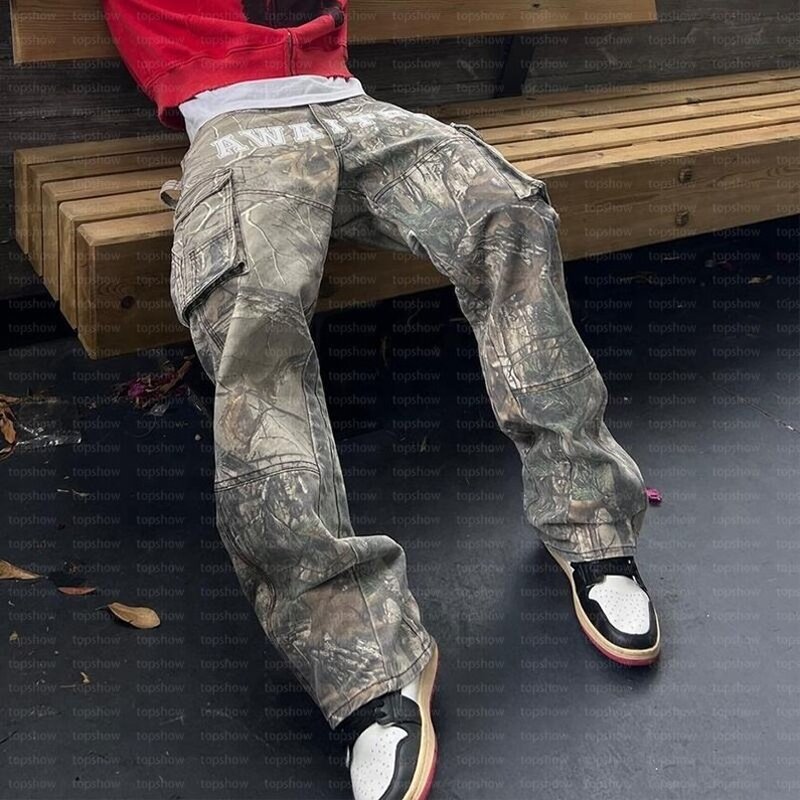 Men's Cargo Pants - 2025 Wholesale Plus Size Camo Baggy Streetwear Pants