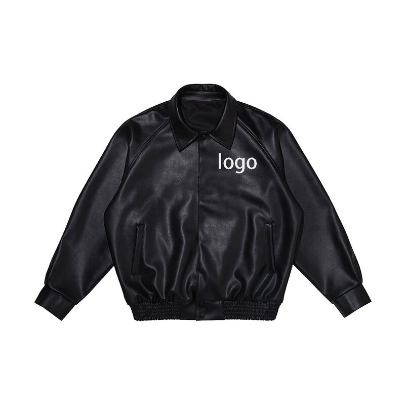 Men's Leather Jacket - Custom 90s Motorcycle Letterman Varsity PU Coat