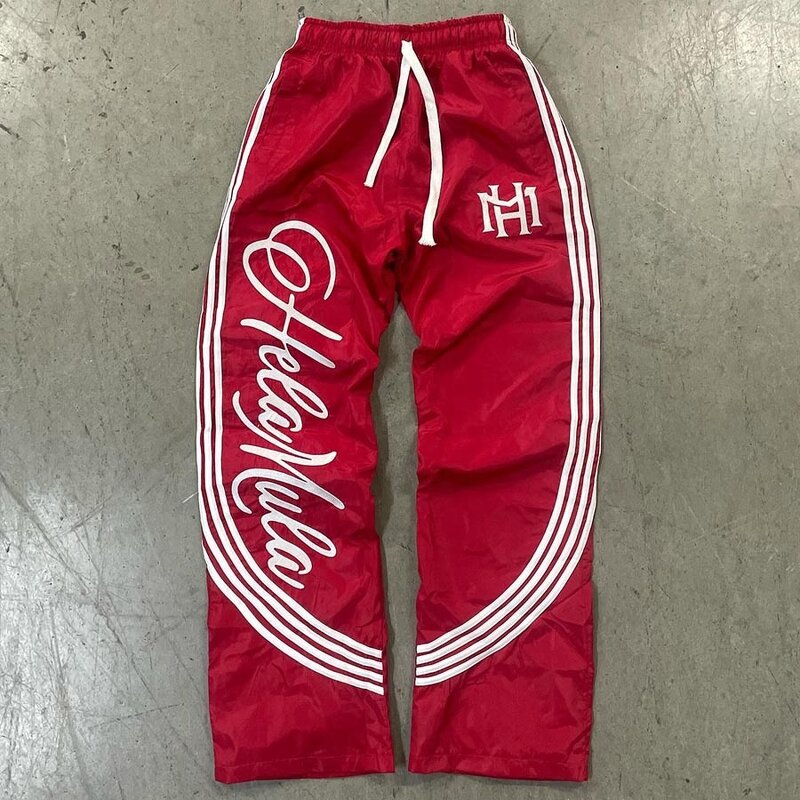 Men's Windbreaker Pants - Custom Loose Fit Vintage Nylon Stripe Pants