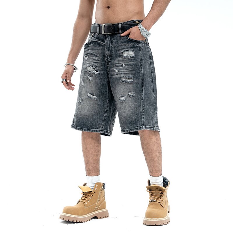 Men's Denim Shorts - 2025 Custom Distressed Vintage Printed Jorts