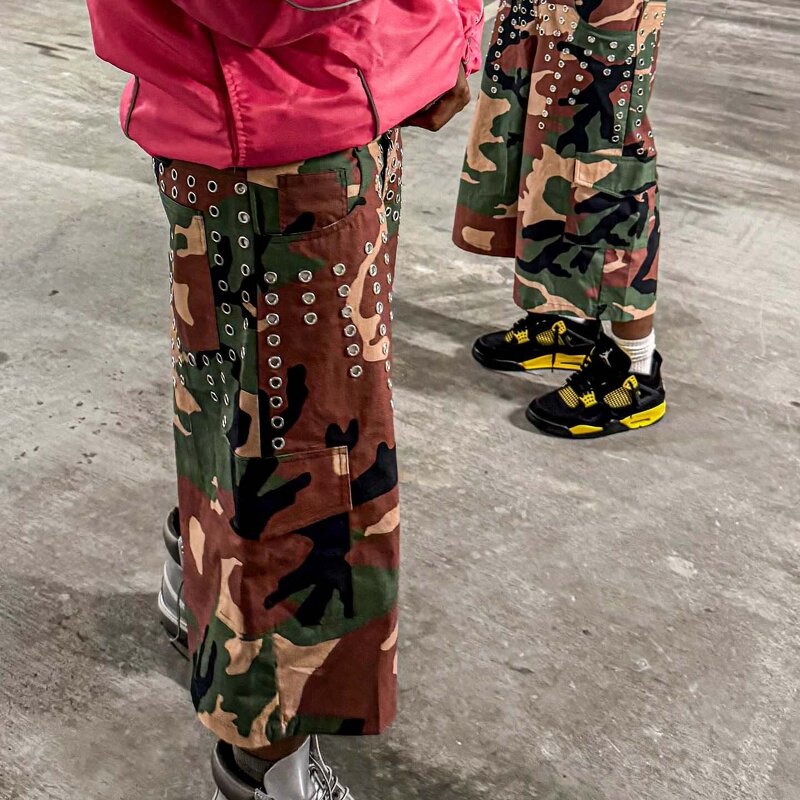 Men's Cargo Shorts - 2025 Custom Logo Oversized Camo Streetwear Pants