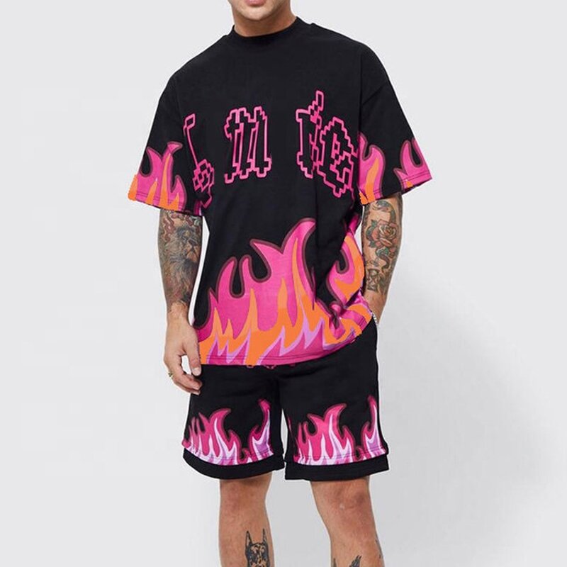 Men's Track Suit Set - 2025 Custom Print Cotton Polyester 2 Piece Outfit