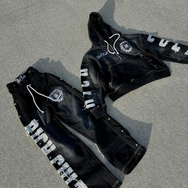 Men's Windbreaker Tracksuit - 2025 Custom Patchwork Two Piece Streetwear Set