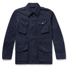 Men's Canvas Jacket - Vintage Japanese Oil Field Winter Navy Work Coat