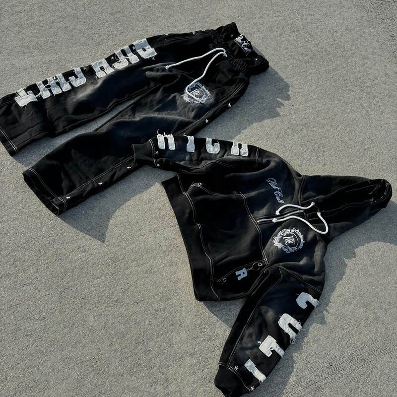 Men's Windbreaker Tracksuit - 2025 Custom Patchwork Two Piece Streetwear Set