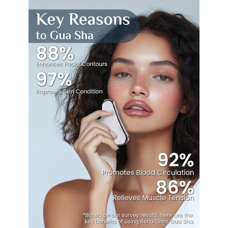 Gua Sha Facial Tool - Custom Logo 304 Stainless Steel Pink Gold Massage Tool