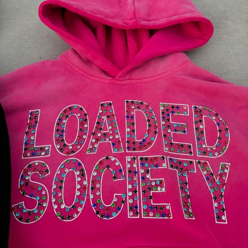 Unisex Fleece Hoodies - Winter Custom Letter Rhinestone Heavyweight Tops