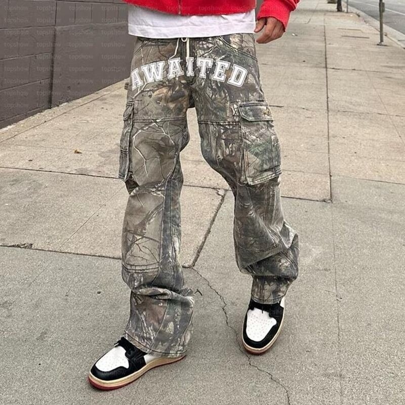 Men's Cargo Pants - 2025 Wholesale Plus Size Camo Baggy Streetwear Pants