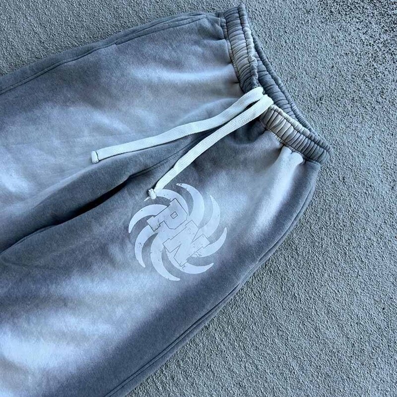 Unisex Flared Sweatpants - Custom Logo French Terry Acid Wash Casual Pants