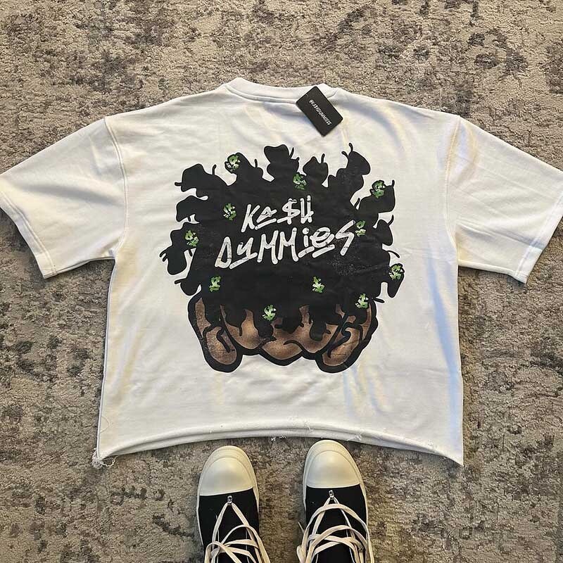 Men's Oversized T-Shirt - Hot Graphic Print Distressed French Terry Tee