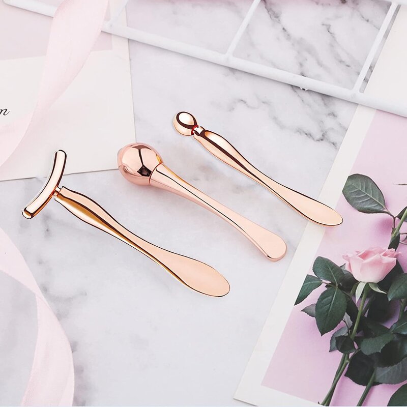 Cosmetic Spatula - Luxury Gold Colored Metal Eye Face Cream Mixing Spoon