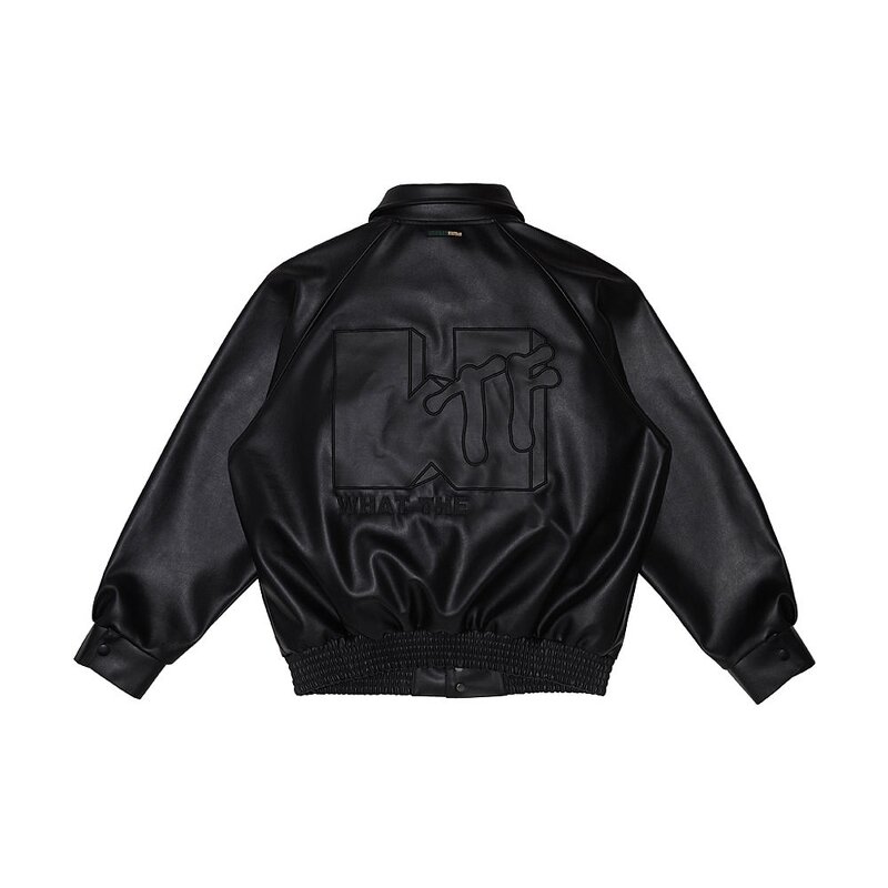Men's Leather Jacket - Custom 90s Motorcycle Letterman Varsity PU Coat