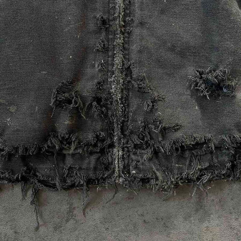 Unisex Zip Up Hoodie - Winter Acid Wash Oversize Distressed Black Sweatshirt