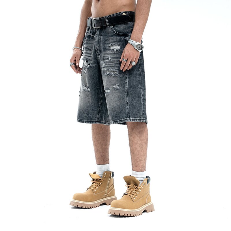 Men's Denim Shorts - 2025 Custom Distressed Vintage Printed Jorts