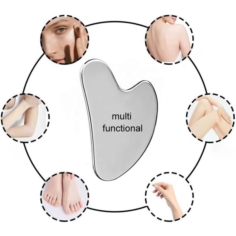 Gua Sha Facial Tool - Custom Logo 304 Stainless Steel Pink Gold Massage Tool