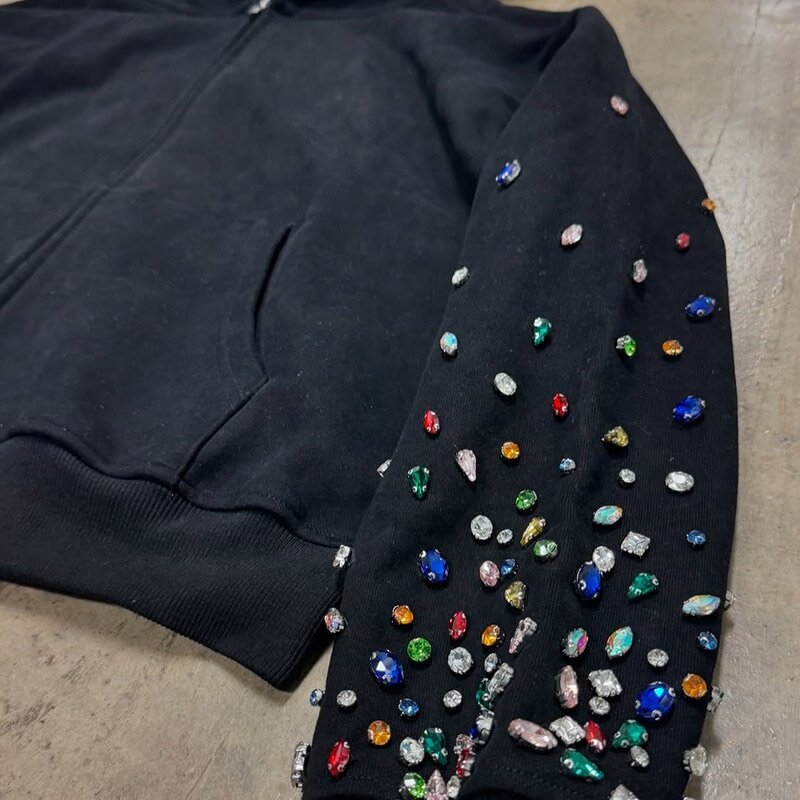 Unisex Fleece Hoodies - Winter Custom Letter Rhinestone Heavyweight Tops