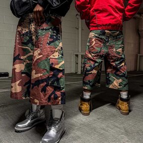Men's Cargo Shorts - 2025 Custom Logo Oversized Camo Streetwear Pants