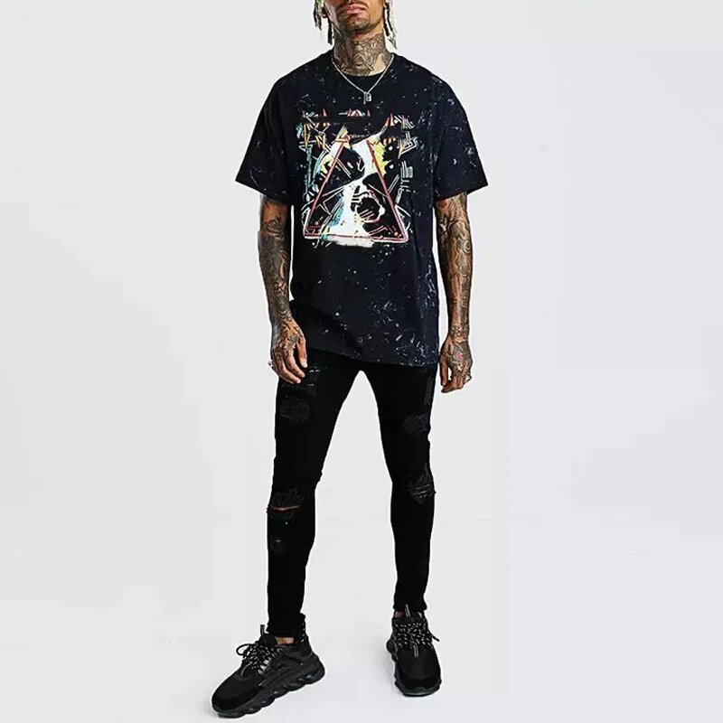 Men's Oversized T-Shirt - Customized All Over Print Washed Cotton Tee
