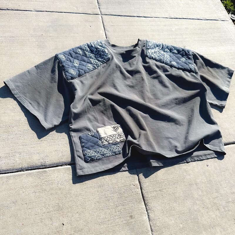 Men's Cropped T-Shirt - Wholesale Organic Cotton Acid Wash Streetwear Tee