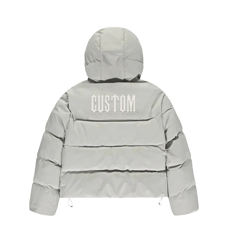 Men's Puffer Jacket - Custom Logo Hooded Thick Short Winter Down Coat