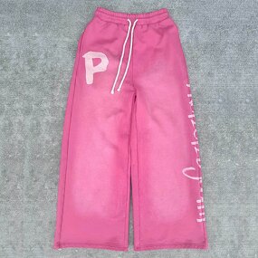 Men's Sweatpants - Wholesale Pink Y2K Wide Leg Tech Cargo Casual Pants