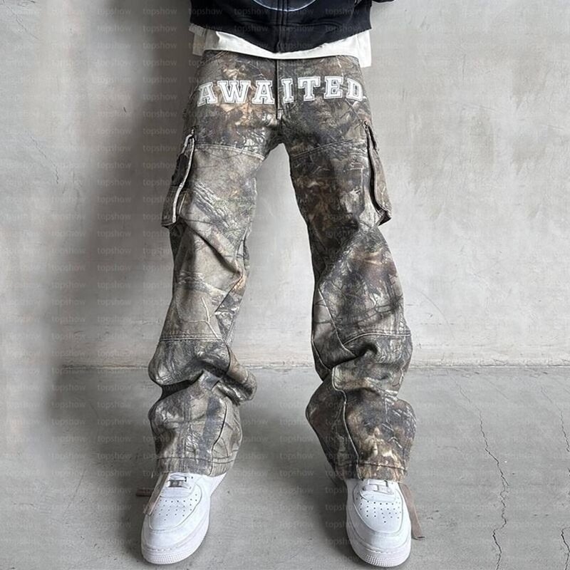 Men's Cargo Pants - 2025 Wholesale Plus Size Camo Baggy Streetwear Pants