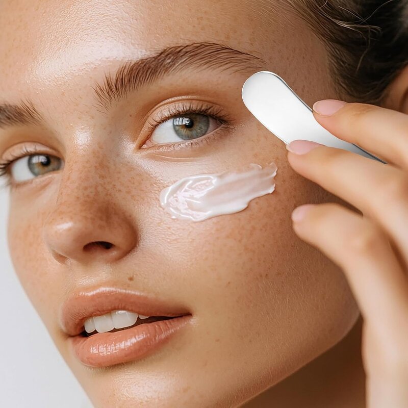 Cosmetic Spatula - High Quality Custom Logo Silver Metal Makeup Spoon