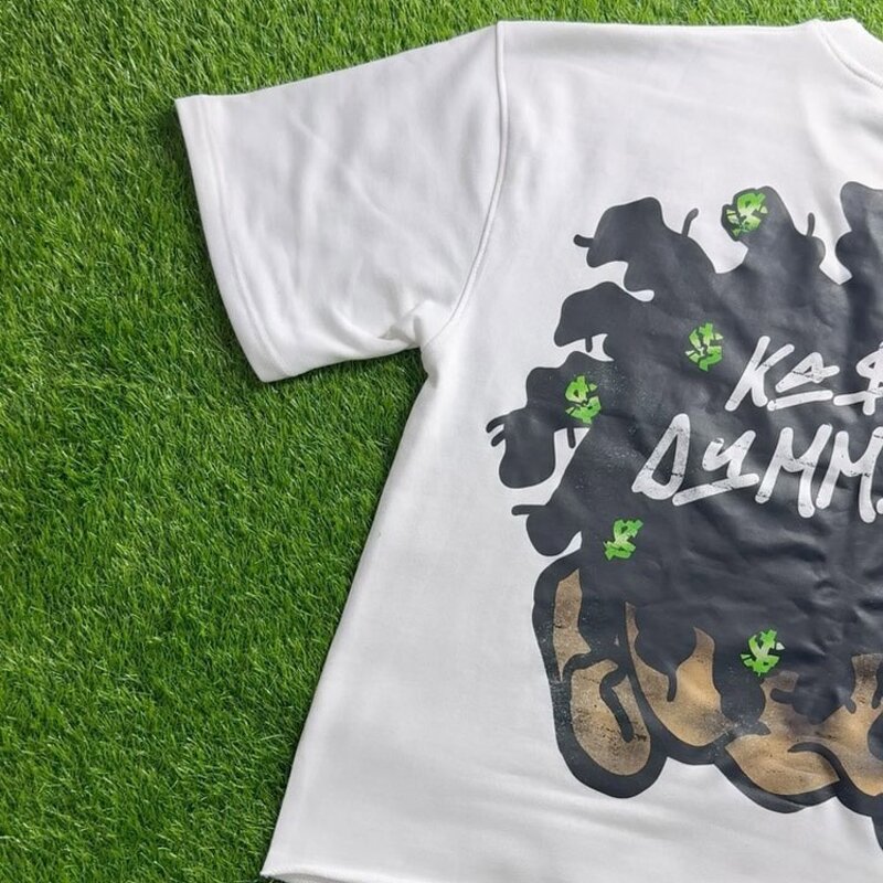 Men's Oversized T-Shirt - Hot Graphic Print Distressed French Terry Tee