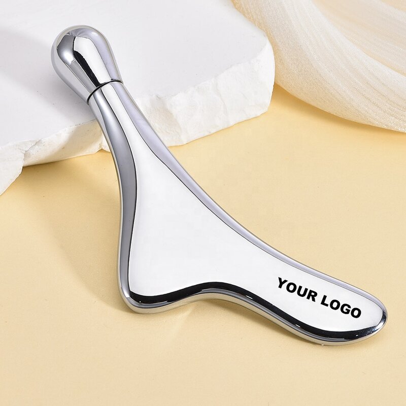 3D Ice Face Roller - Custom Logo 304 Stainless Steel Gua Sha Massager