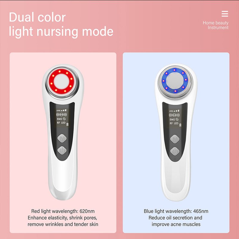 Microcurrent EMS Device Manufacturer - Kit with LED Light Mask 7 in One for Skin Rejuvenation Anti-aging