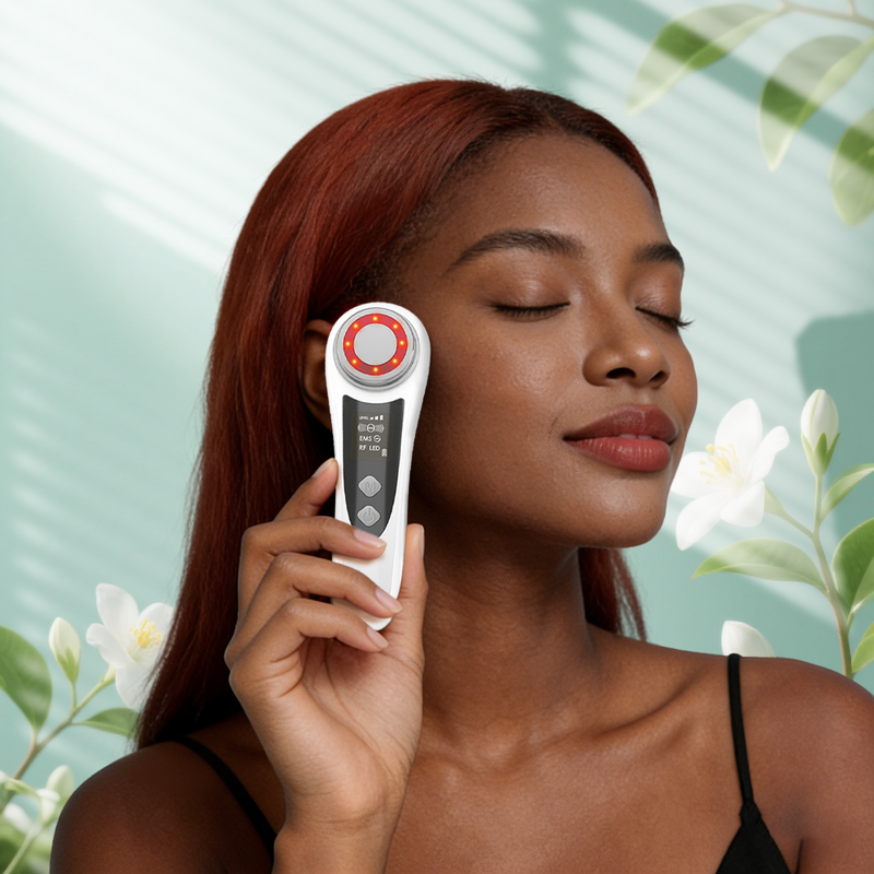 RF Beauty Device Manufacturer - Multi-polar EMS with 3 Color Light & 24k Gold for Skin Tightening Eye Massage