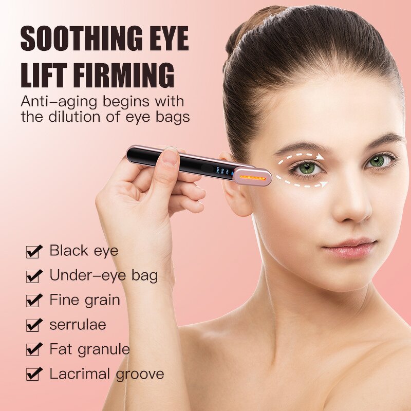 Eye Pressure Massager Manufacturer - Professional Portable Led Red Infrared Light Hot Cold Vibrating Mini Therapy Stick