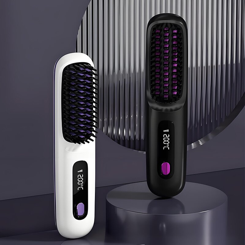 Electric Hair Straightener - Mini Comb with Scalp Massage Feature