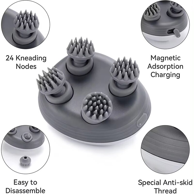 Electric Head Massager - Waterproof Pet Scalp Charging Masajeador De Cabeza