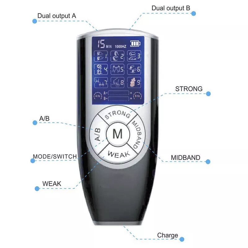 TENS Massage Device - YHK Dual Output 8 Mode Electro Therapy Massager