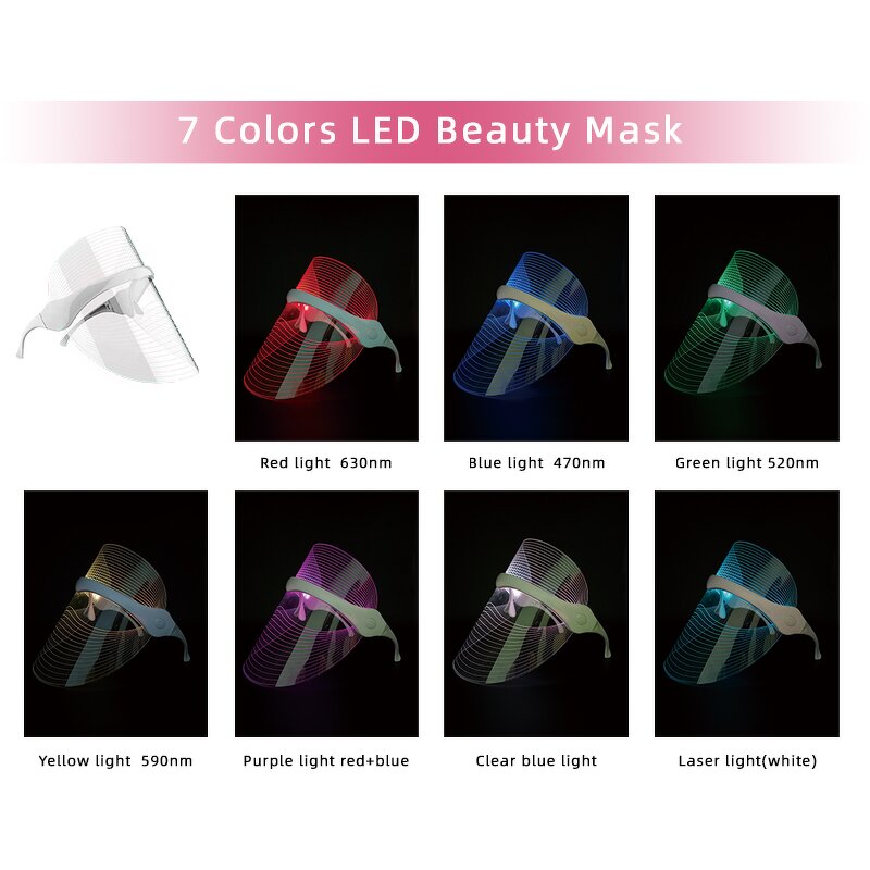 LED Face Mask - OEM/ODM 7color Home Use Anti Acne Wrinkle Therapy Tool