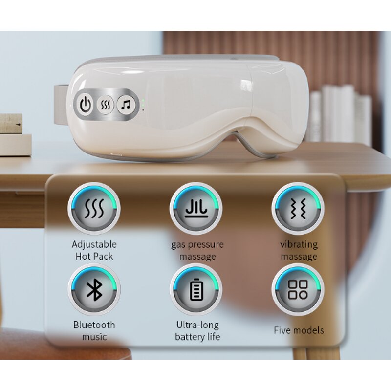 Eye Massager - 5 Mode Bluetooth Air Compress Vibration Hot Compress Tool
